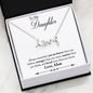 Love 3D Necklace with CZ Accent - Mother to Daughter Message - Braver - Surgical Steel or 18K Gold Plate