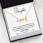 Love 3D Necklace with CZ Accent - Mother to Daughter Message - Braver - Surgical Steel or 18K Gold Plate