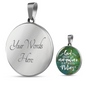 God Created Mothers Lux Circle Charm Necklace with Optional Engraving