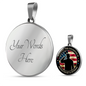 Daughter of Veteran Lux Circle Charm Necklace with Optional Engraving