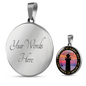 Mother Guiding Light Lux Circle Charm Necklace with Optional Engraving