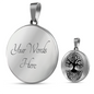 Tree of Life Deep Roots Lux Circle Charm Necklace with Optional Engraving