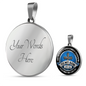 Dad to Son Believe Lux Circle Charm Necklace with Optional Engraving