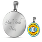 Mom Sunshine Lux Circle Charm Necklace with Optional Engraving