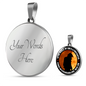 Firefighter Son Parent Pride Lux Circle Charm Necklace with Optional Engraving