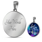 Mom Love to the Moon Lux Circle Charm Necklace with Optional Engraving