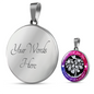 Mom Heart Family Lux Circle Charm Necklace with Optional Engraving