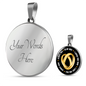 Wife Always Love You Lux Circle Charm Necklace with Optional Engraving