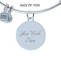Painted Sunflower Circle Charm Bangle Bracelet with Optional Engraving