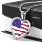 My Heart Belongs to a Veteran Heart Pendant Necklace with Optional Engraving