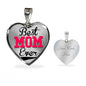 Best Mom Ever Heart Shaped Pendant Charm with Optional Engraving Area
