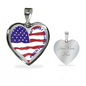 My Heart Belongs to a Veteran Heart Pendant Necklace with Optional Engraving