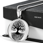 Tree of Life Deep Roots Lux Circle Charm Necklace with Optional Engraving