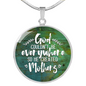 God Created Mothers Lux Circle Charm Necklace with Optional Engraving