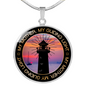 Mother Guiding Light Lux Circle Charm Necklace with Optional Engraving