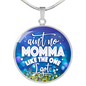 Ain't No Momma Lux Circle Charm Necklace with Optional Engraving
