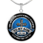 Dad to Son Believe Lux Circle Charm Necklace with Optional Engraving