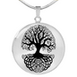 Tree of Life Deep Roots Lux Circle Charm Necklace with Optional Engraving