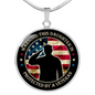 Daughter of Veteran Lux Circle Charm Necklace with Optional Engraving