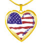 My Heart Belongs to a Veteran Heart Pendant Necklace with Optional Engraving