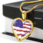 My Heart Belongs to a Veteran Heart Pendant Necklace with Optional Engraving