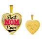 Best Mom Ever Heart Shaped Pendant Charm with Optional Engraving Area