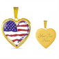 My Heart Belongs to a Veteran Heart Pendant Necklace with Optional Engraving