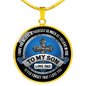 Dad to Son Believe Lux Circle Charm Necklace with Optional Engraving