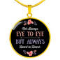Mother Sister Friend Relationship Lux Circle Charm Necklace with Optional Engraving