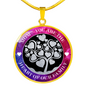 Mom Heart Family Lux Circle Charm Necklace with Optional Engraving