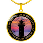 Mother Guiding Light Lux Circle Charm Necklace with Optional Engraving
