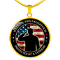 Daughter of Veteran Lux Circle Charm Necklace with Optional Engraving