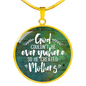 God Created Mothers Lux Circle Charm Necklace with Optional Engraving