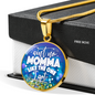 Ain't No Momma Lux Circle Charm Necklace with Optional Engraving