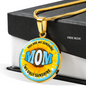 Mom Sunshine Lux Circle Charm Necklace with Optional Engraving