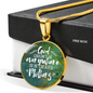 God Created Mothers Lux Circle Charm Necklace with Optional Engraving