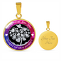Mom Heart Family Lux Circle Charm Necklace with Optional Engraving