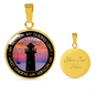 Mother Guiding Light Lux Circle Charm Necklace with Optional Engraving