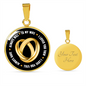 Wife Always Love You Lux Circle Charm Necklace with Optional Engraving
