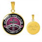 Son Daughter to Mom Blessed Lux Circle Charm Necklace with Optional Engraving