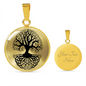 Tree of Life Deep Roots Lux Circle Charm Necklace with Optional Engraving