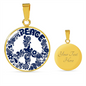 Peace Floral Lux Circle Charm Necklace with Optional Engraving