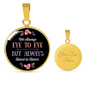 Mother Sister Friend Relationship Lux Circle Charm Necklace with Optional Engraving