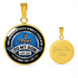 Dad to Son Believe Lux Circle Charm Necklace with Optional Engraving