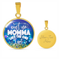 Ain't No Momma Lux Circle Charm Necklace with Optional Engraving