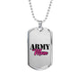 Army Mom Dog Tag Necklace with Engraving Option on Back