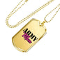 Army Mom Dog Tag Necklace with Engraving Option on Back