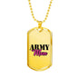 Army Mom Dog Tag Necklace with Engraving Option on Back
