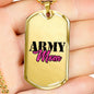 Army Mom Dog Tag Necklace with Engraving Option on Back