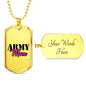 Army Mom Dog Tag Necklace with Engraving Option on Back
